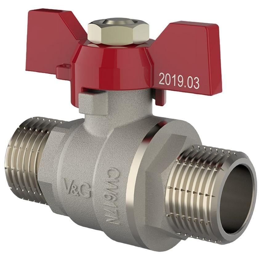 Кран шаровой V&G VALOGIN Optima 1" ЗЗ Красный (SQ-1040175)