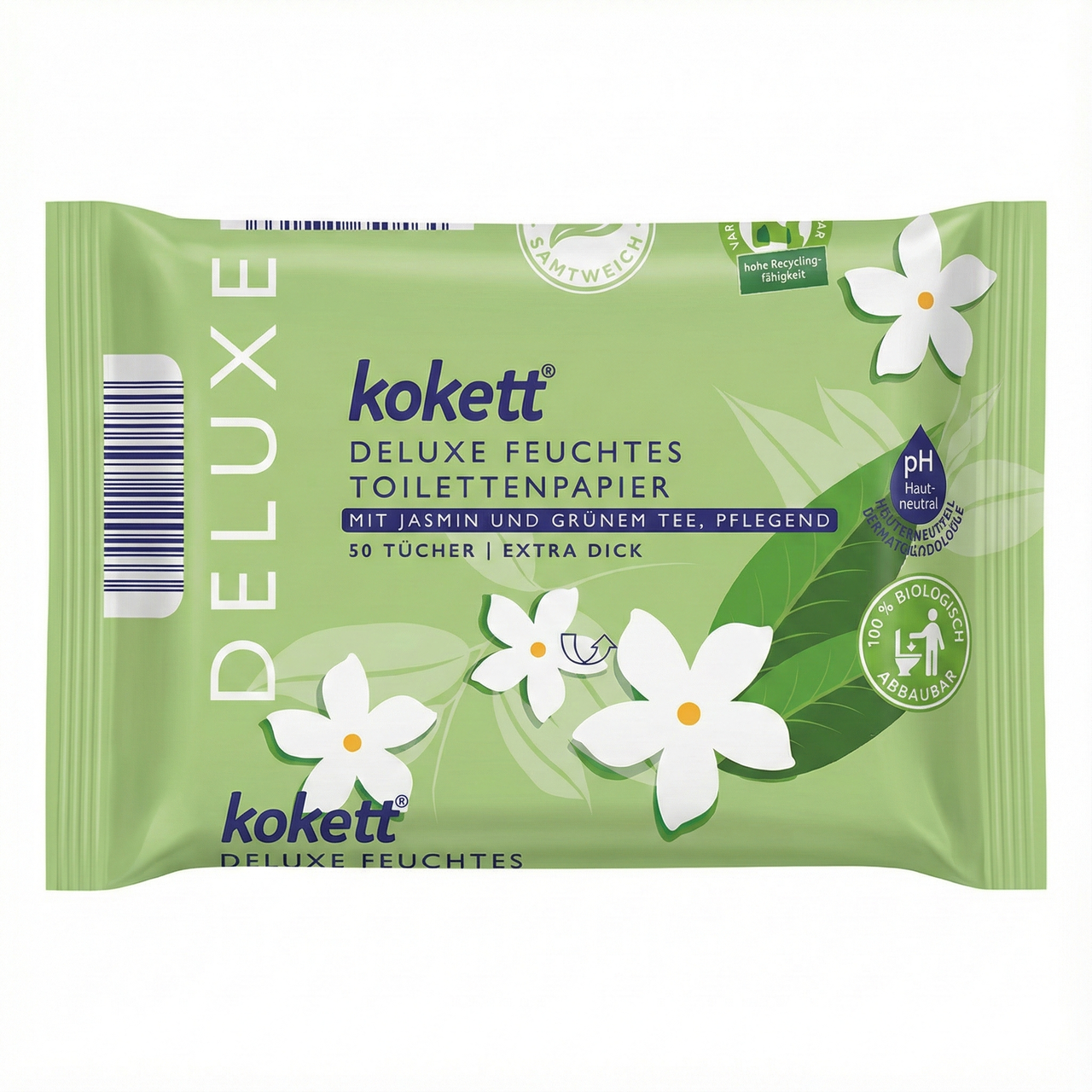 Туалетний папір вологий Kokett Deluxe Жасмин і зелений чай 50 шт. (000006749)