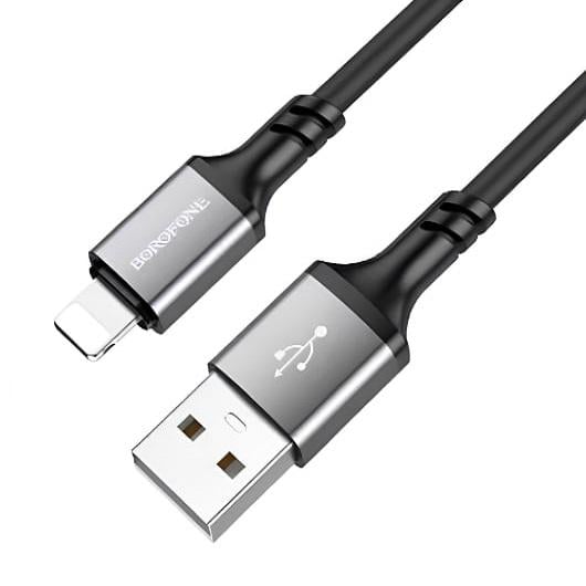 Кабель Borofone BX83 Silicone Lightning 1 м Чорний (BX8312-1)