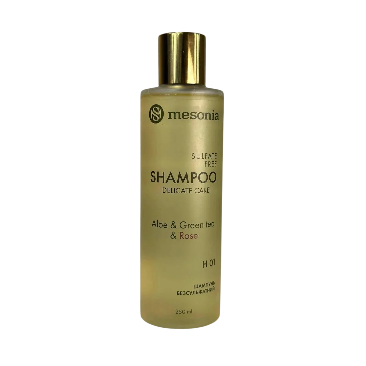 Шампунь безсульфатный мягкого действия Mesonia с алоэ и экстрактом зеленого чая 250 мл (H01)