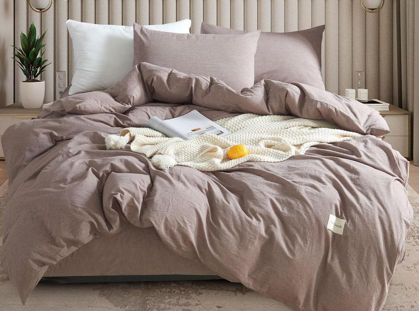 Постельное белье Vie Nouvelle Washed cotton евро на резинке вареный хлопок 200х220 см (W18E200)