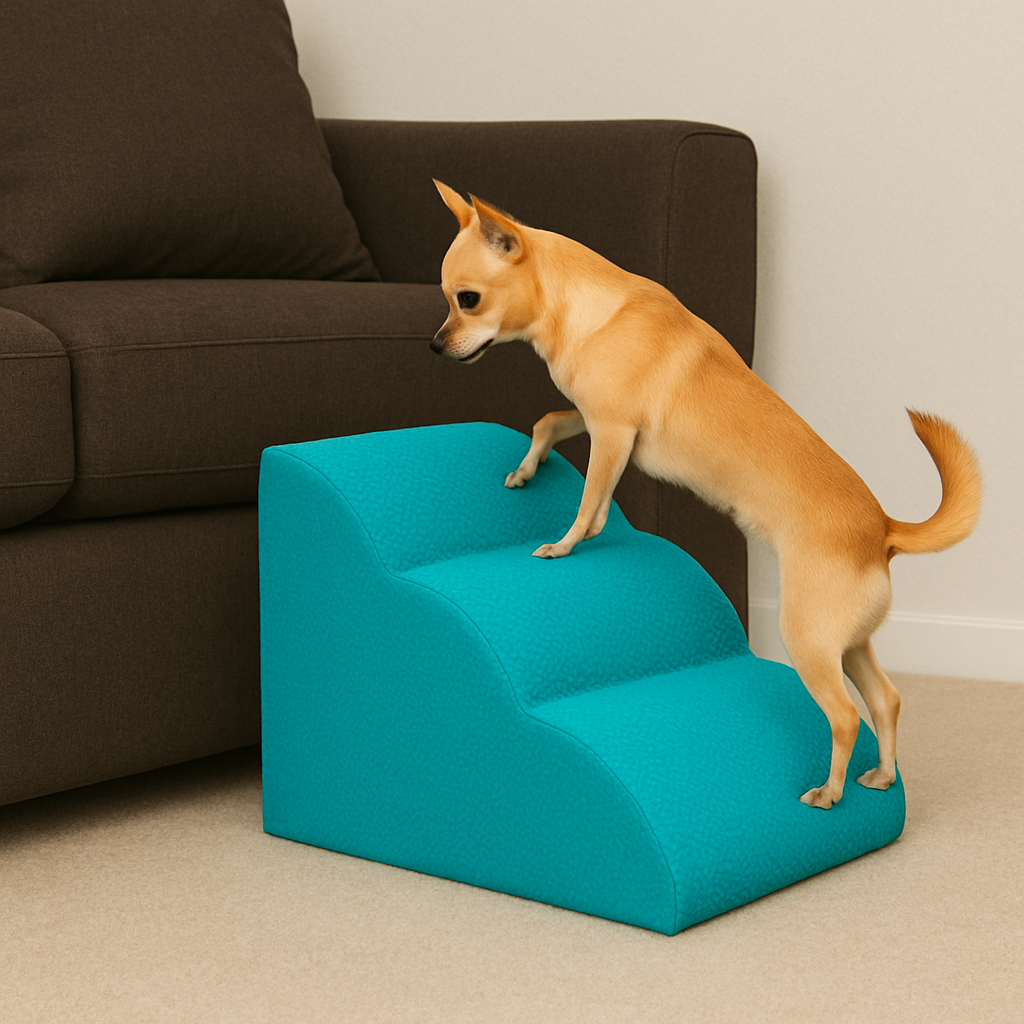 Сходинки для собак та котів м'які 40х36х60 см Бірюзовий (30644246)
