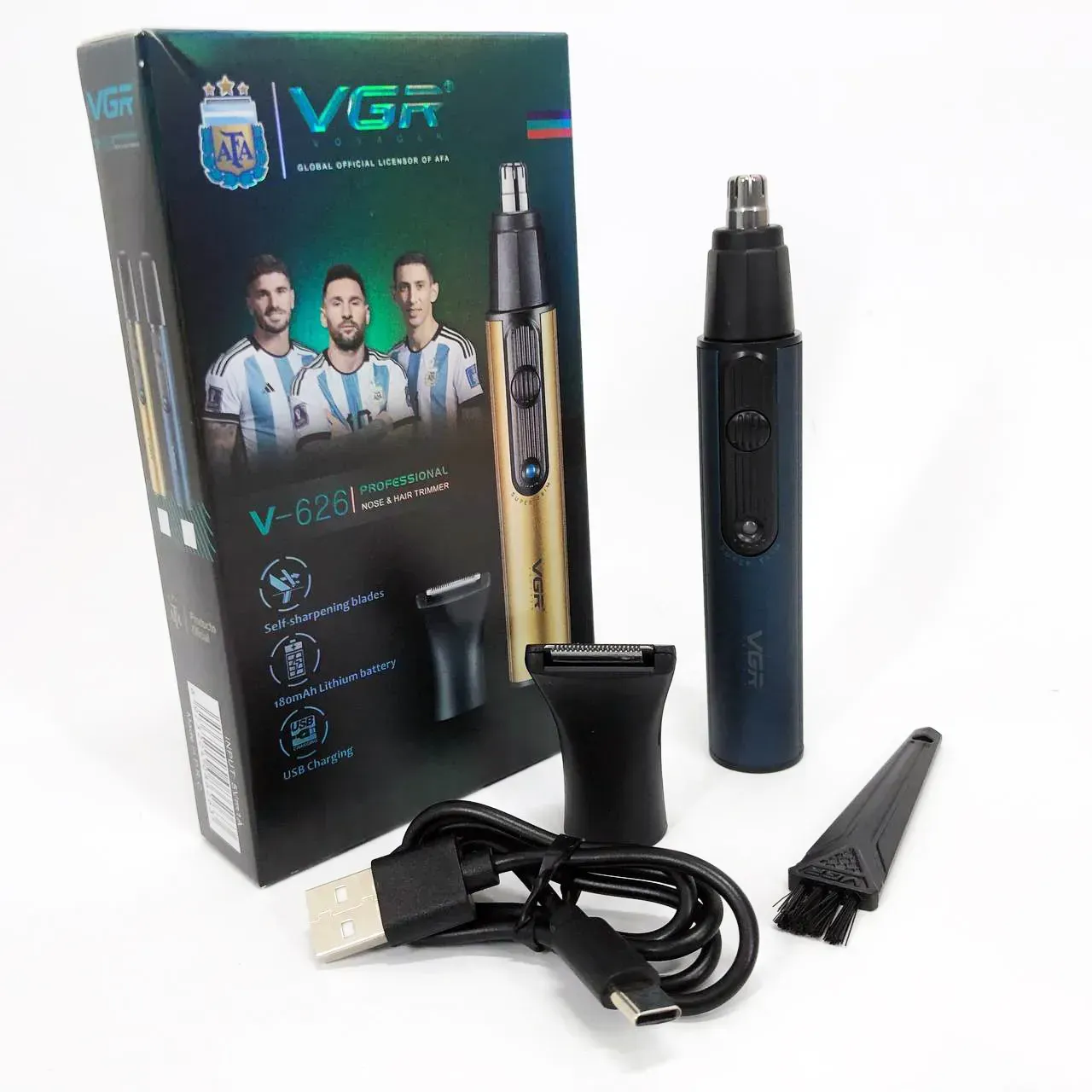 Тример акумуляторний VGR V-626 2в1 для чоловіків/насадка для носа/вух/окантовки бороди Синій (ML-04837) - фото 6 Тример акумуляторний VGR V-626 2в1 для чоловіків/насадка для носа/вух/окантовки бороди Синій (ML-04837) - фото 6