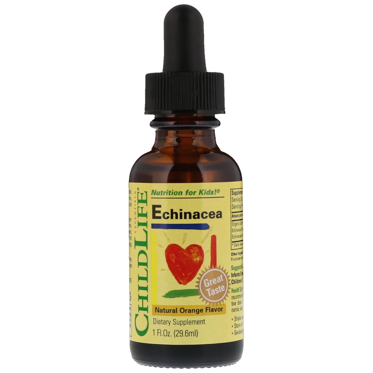 Жидкая эхинацея для детей ChildLife Echinacea с апельсиновым вкусом 26,9 мл (CDL10100)