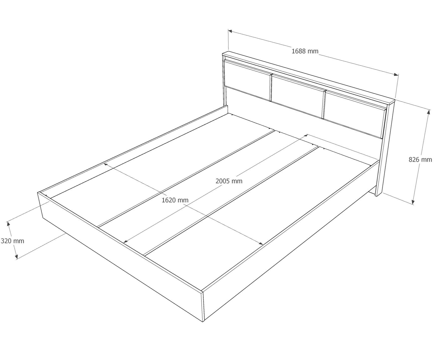 Кровать двуспальная Everest Сити 1600 щит ДСП Сонома/Графит (11498) - фото 2 Кровать двуспальная Everest Сити 1600 щит ДСП Сонома/Графит (11498) - фото 2