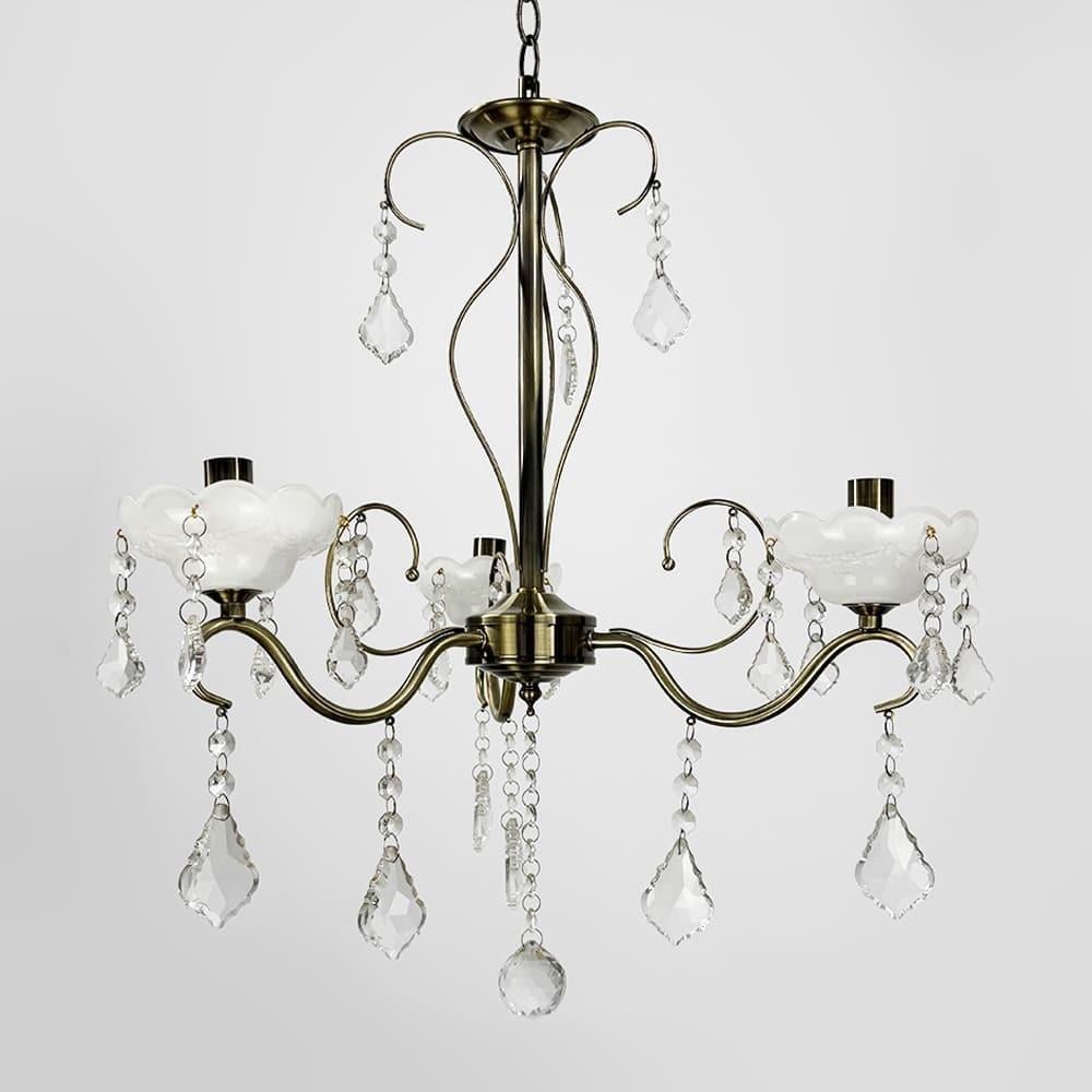 Люстра-підсвічник класична на 3 лампи Ø 40 см Сатин (6028/3) - фото 5 Люстра-підсвічник класична на 3 лампи Ø 40 см Сатин (6028/3) - фото 5