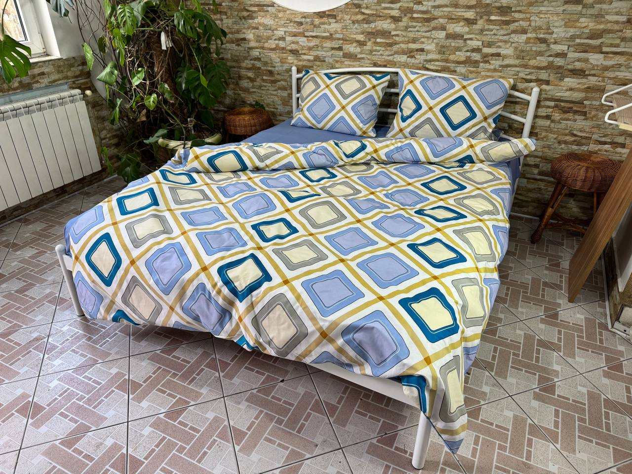 Комплект постільної білизни Геометрія бязь двоспальний 200х220 см (G-18-091/WP/2.0)