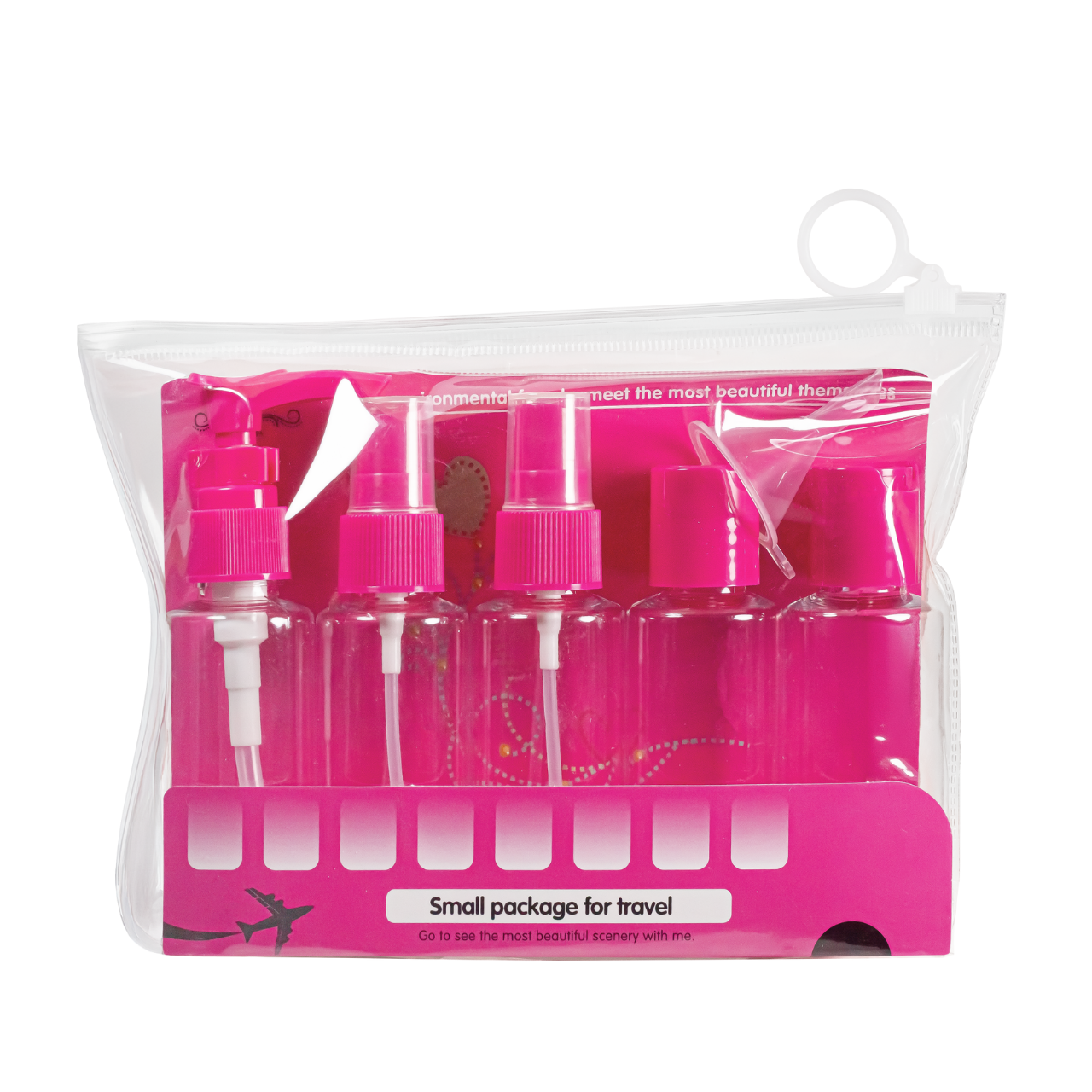 Набор емкостей для косметики WH Travel Bottles Set. 5 шт. Малиновый (2551215243)