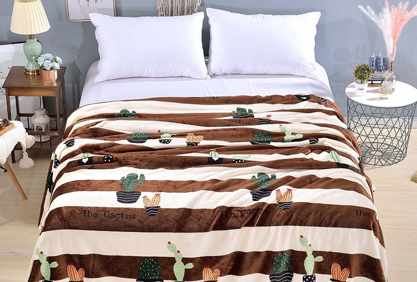 Плед TAGtextil велсофт Кактусы 200х220 см (ALM1906)