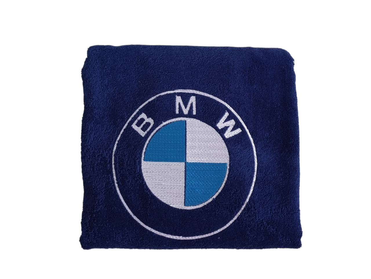 Полотенце с вышивкой BMW махровое банное 70х140 см Темно-синий (00451)