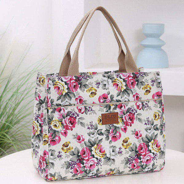 Женская сумка с цветочным принтом 31х25х13 см Бежевый (M00694-1) - фото 4 Женская сумка с цветочным принтом 31х25х13 см Бежевый (M00694-1) - фото 4