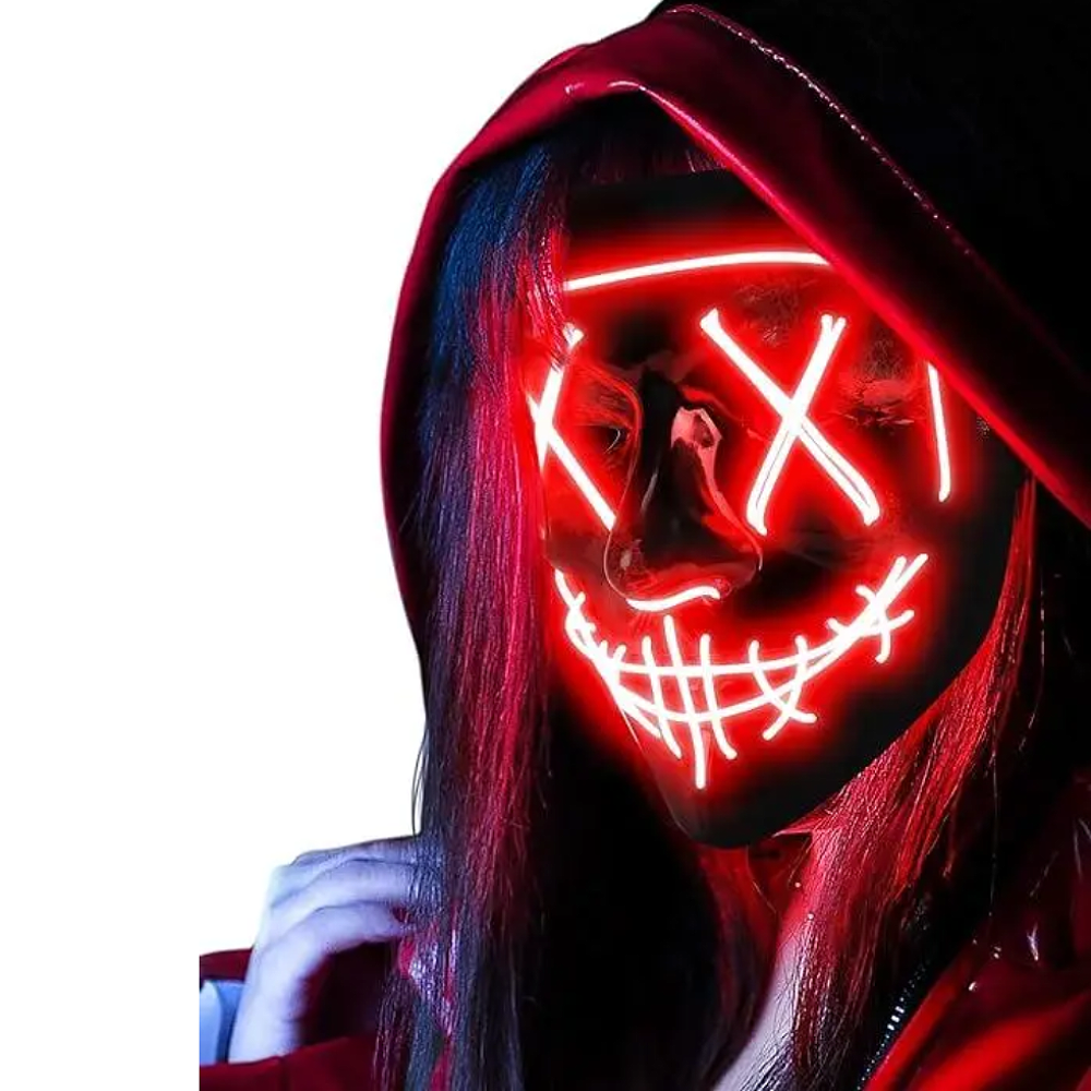 Маска для Хэллоуина Судная ночь 3 режима подсветки Красный (NR1040) - фото 4