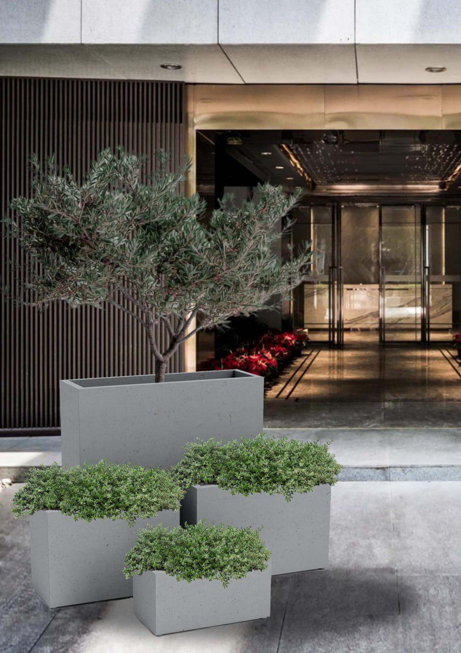 Горщик бетонний Міцно Плаза L 700х350х550 мм Сірий (10364) - фото 2 Горщик бетонний Міцно Плаза L 700х350х550 мм Сірий (10364) - фото 2