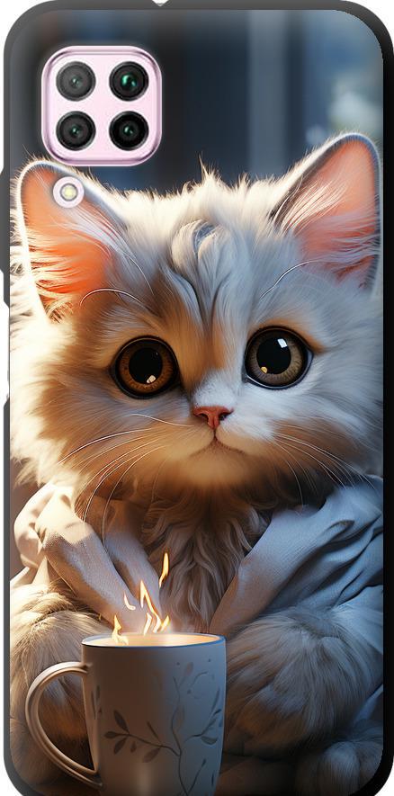Чехол на Huawei Nova 6SE White cat (5646b-1823-42517)