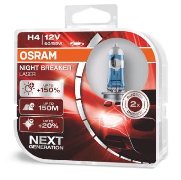 Автолампа галогенова Osram 64193NL H4 Night Breaker Laser NG +150% 60/55 Вт 12 В P43T HardDuopet