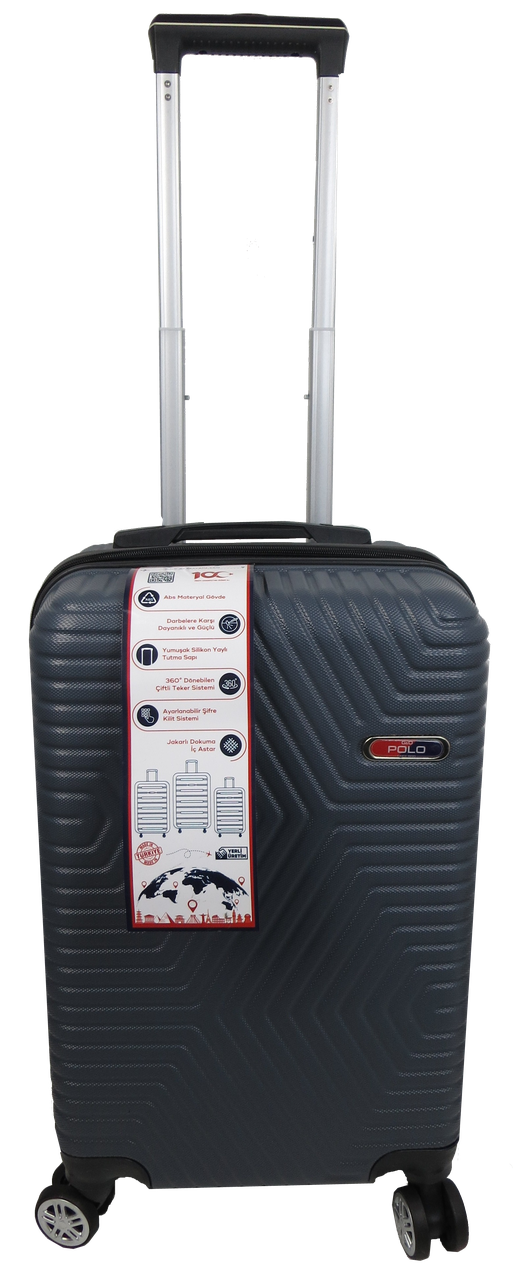 Чемодан на колесах GD Polo малый пластиковый 45 л Графитовый