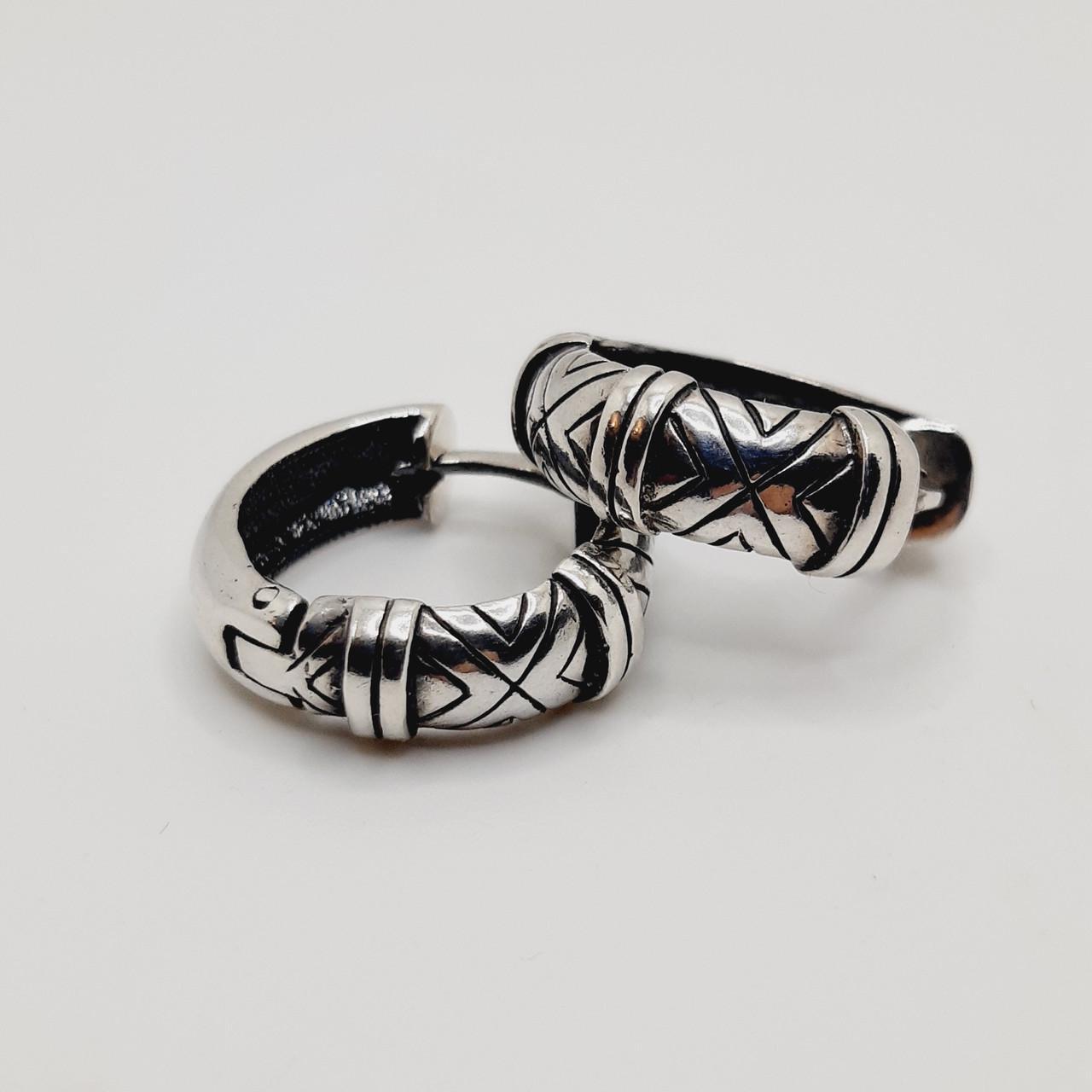 Серьги серебро кольца чернение 925° 6,09 г (СКАТ)