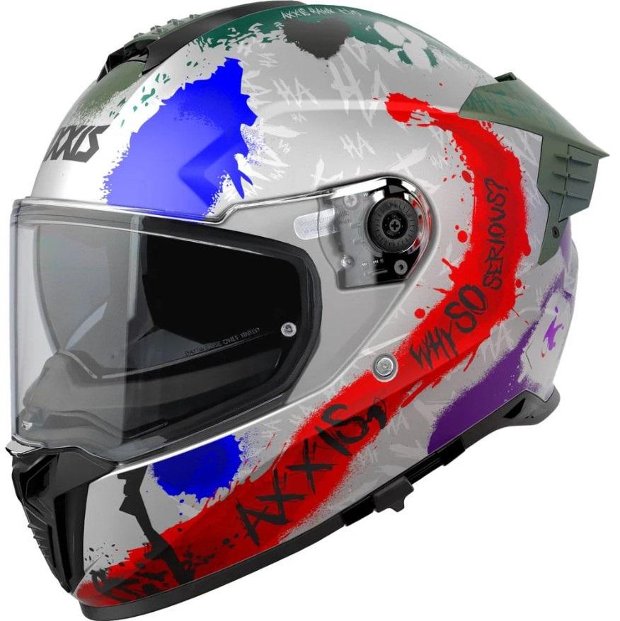 Мотошолом Axxis HAWK SV EVO Sick Joke A2 XL Matt Grey (43671)