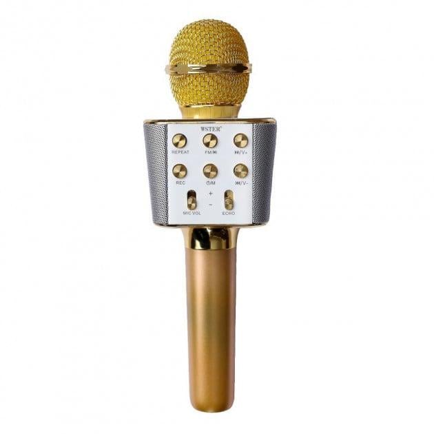Микрофон караоке динамический WSTER Bluetooth WS-1688 Gold (4737464)