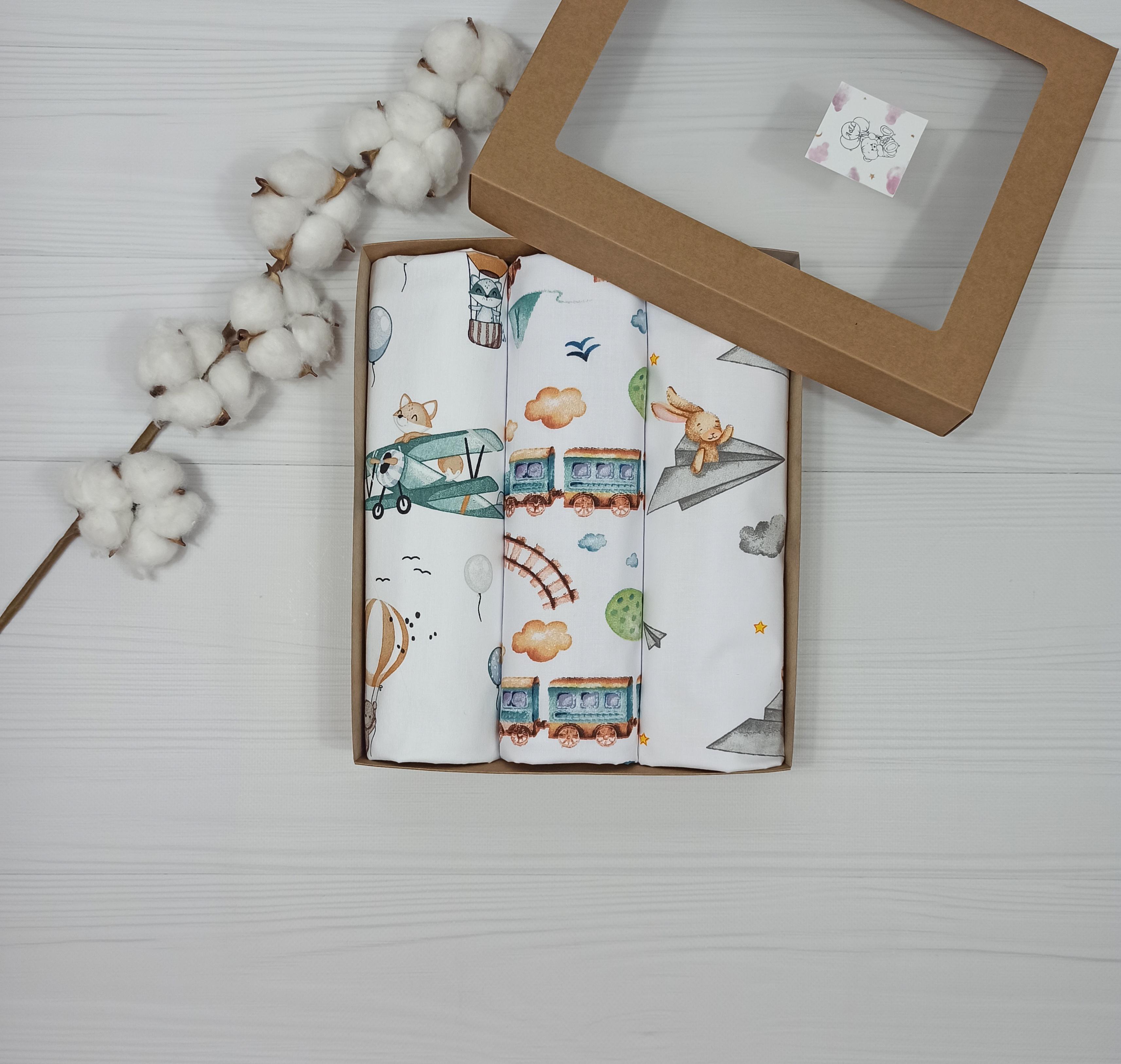 Пеленки детские a.l.babybox Поезд 50х80 см 3 шт. Разноцветный (NA 18169995)