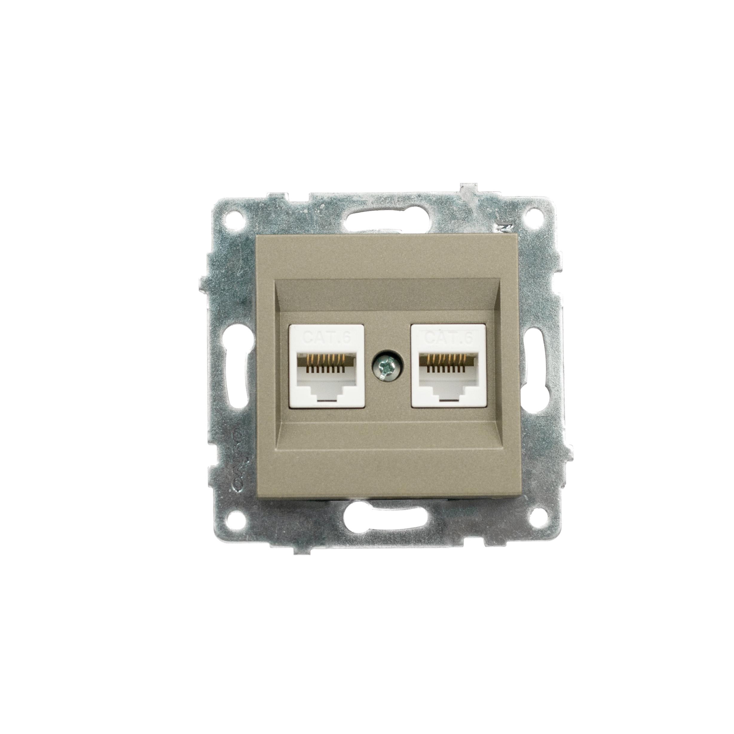 Механизм розетки компьютерной 2-й Ovivo Electric Grano CAT6 Антрацит