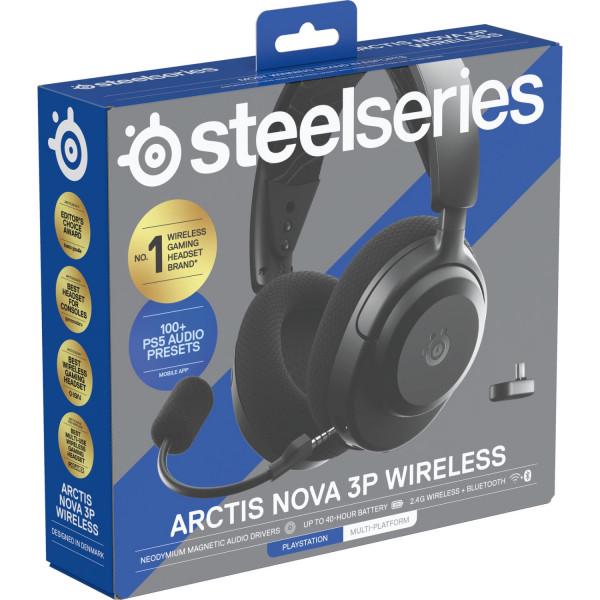 Наушники беспроводные игровые с микрофоном SteelSeries Arctis Nova 3P Wireless 2,4 ГГц Bluetooth MultiPlatform Black (61686) - фото 5 Наушники беспроводные игровые с микрофоном SteelSeries Arctis Nova 3P Wireless 2,4 ГГц Bluetooth MultiPlatform Black (61686) - фото 5