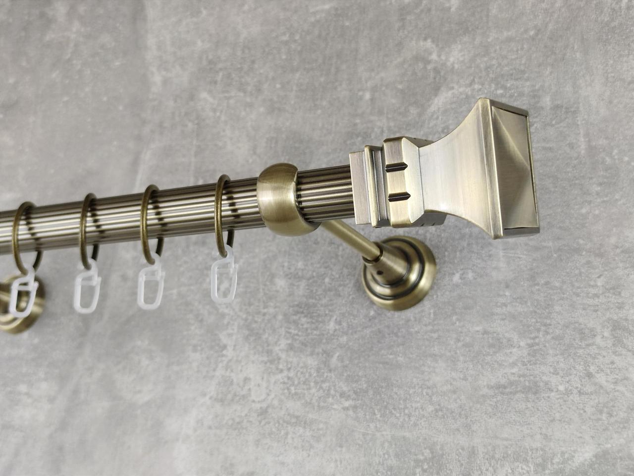 Карниз MStyle металлический для штор однорядный Емпория 25 мм рифленый 200 см Антик (5012396)