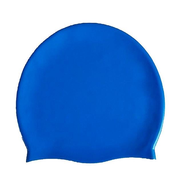 Шапочка для плавания детская силиконовая для детей в бассейн возраст 3-9 лет Синий