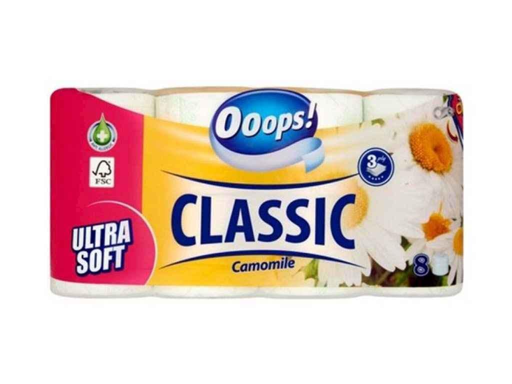 Туалетная бумага Ooops! 3 слоя Classic Camomilla 8 шт. 140 отрывов (797889)