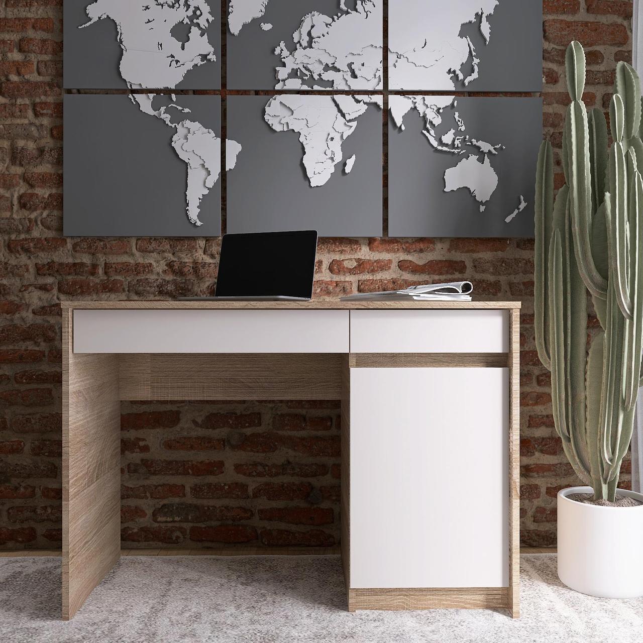 Письменный стол Эверест Сити-1100 Дуб сонома/Белый (е-20724.01)