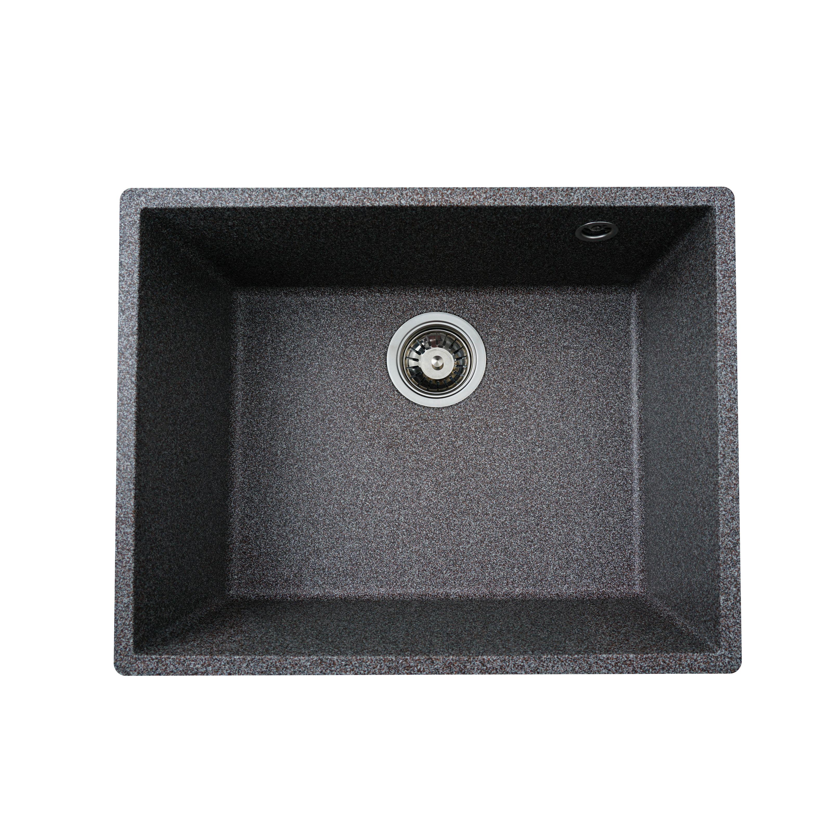 Мойка кухонная Platinum PLS-A30767 прямоугольная гранитная 540x440 мм Серый (152019)