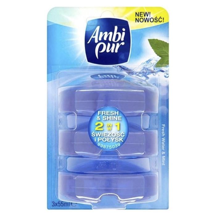 Туалетный блок для унитаза Ambi Pur Fresh Water&Mint New 55 мл 3 шт. (1622792298) Туалетный блок для унитаза Ambi Pur Fresh Water&Mint New 55 мл 3 шт. (1622792298)