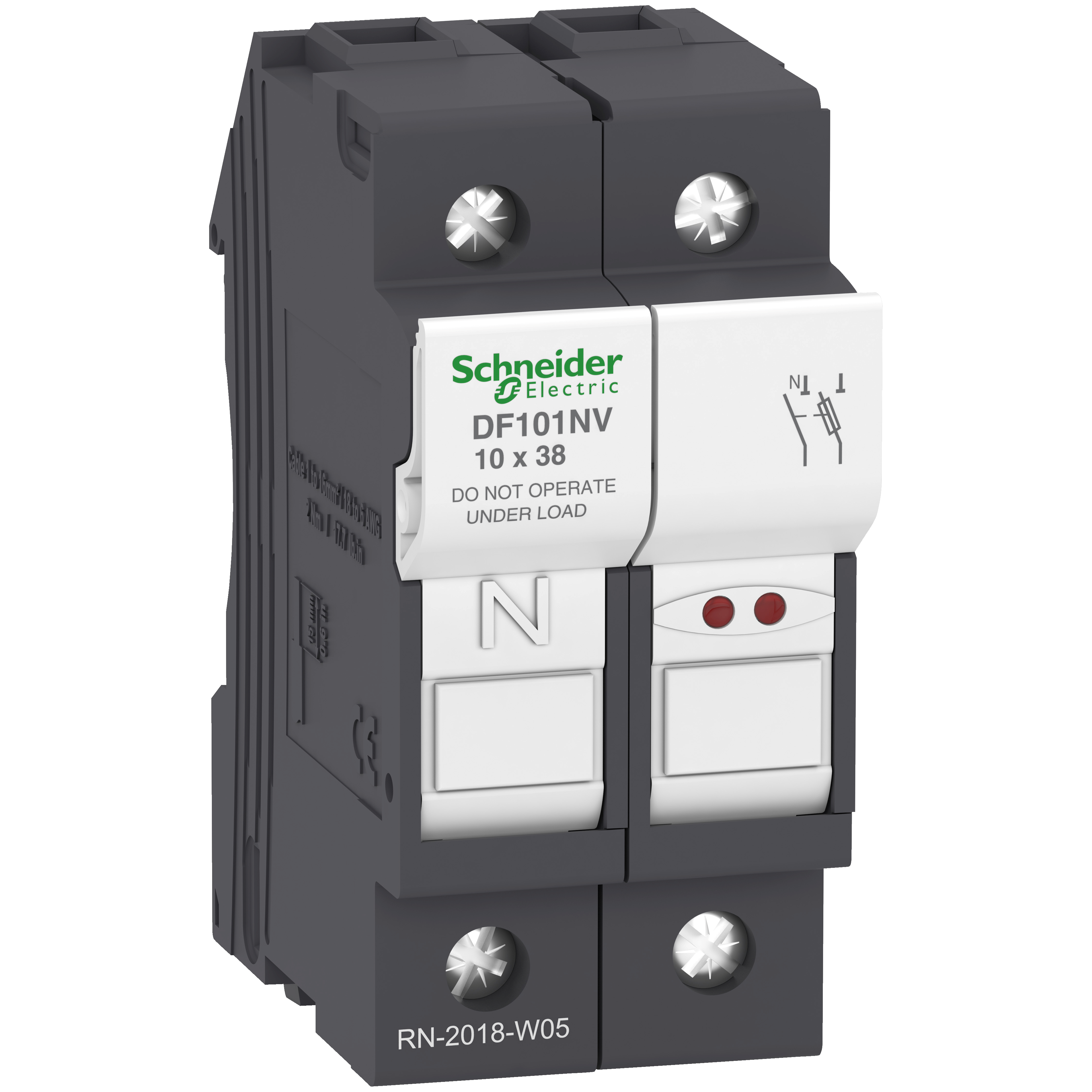 Держатель предохранителя Schneider Electric 1P+N 32A 690 В 10x38 мм (DF101NV)