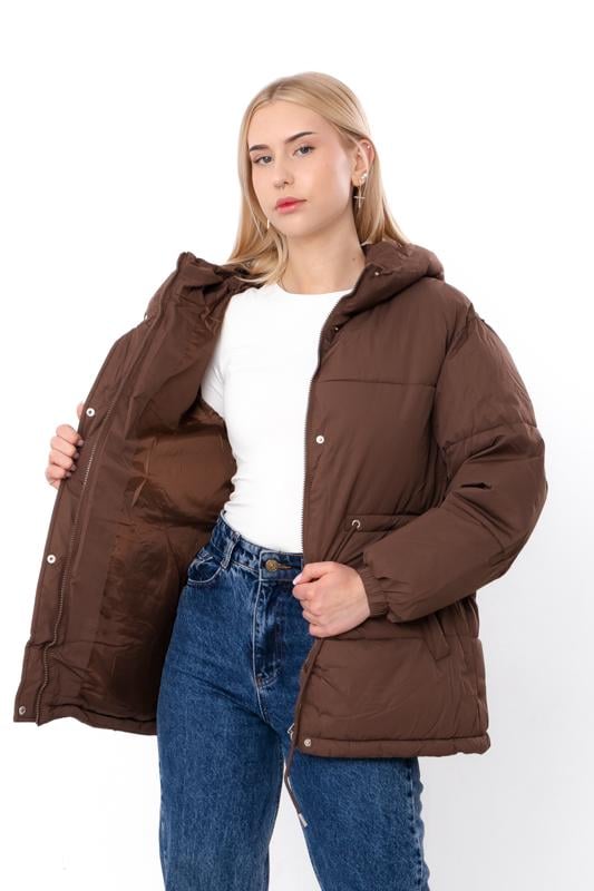 Куртка зимова стьобана жіноча приталеного крою з капюшоном Носи Своє М Шоколадний (16207) - фото 4 Куртка зимова стьобана жіноча приталеного крою з капюшоном Носи Своє М Шоколадний (16207) - фото 4