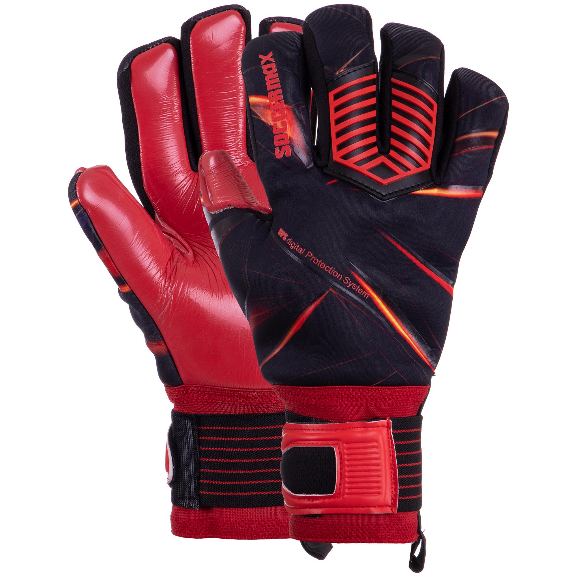 Воротарські рукавиці Zelart SOCCERMAX GK-016 р. 9 Червоний/Чорний (DR007786)