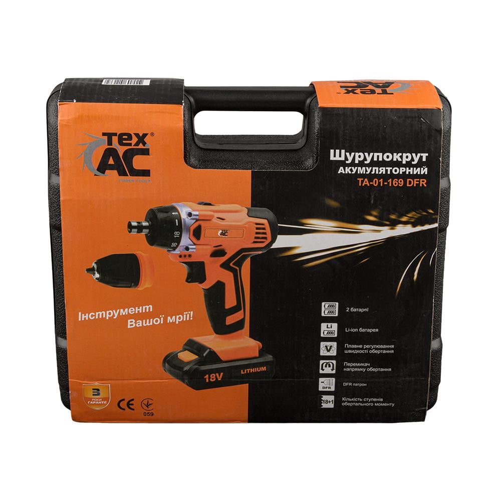 Аккумуляторный шуруповерт TeхAC ТА-01-169 DFR 18V - фото 5 Аккумуляторный шуруповерт TeхAC ТА-01-169 DFR 18V - фото 5