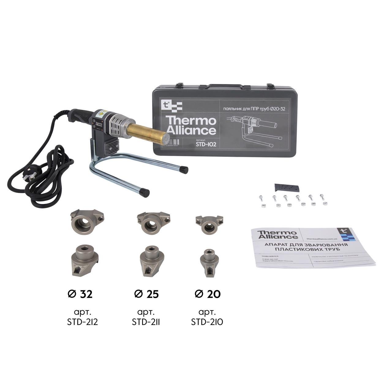 Паяльник для пластикових труб Thermo Alliance STD-102 автоматичний 700W Ø20-32 мм (2611547178) - фото 6