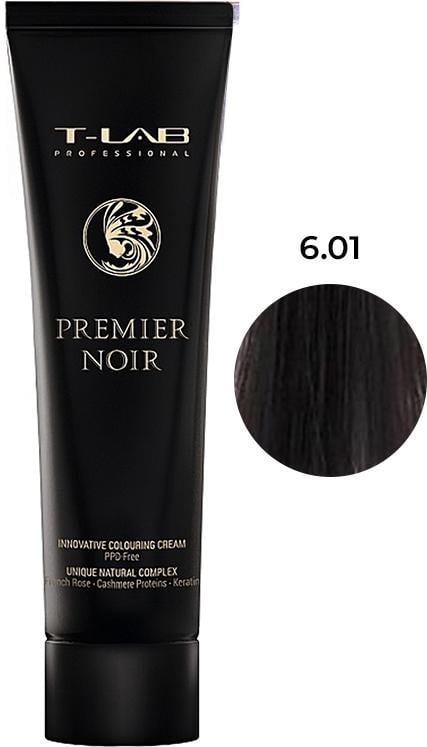 Крем-краска для волос T-LAB Professional PREMIER Noir 6.01 Темный натурально-пепельный Блонд 100 мл (29583469)