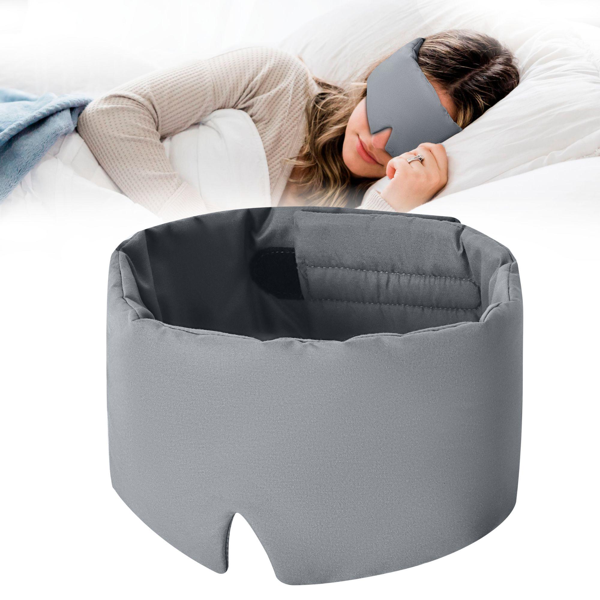 Маска для сну мікрофібра з липучкою 12х68 см Сірий (26251) - фото 2