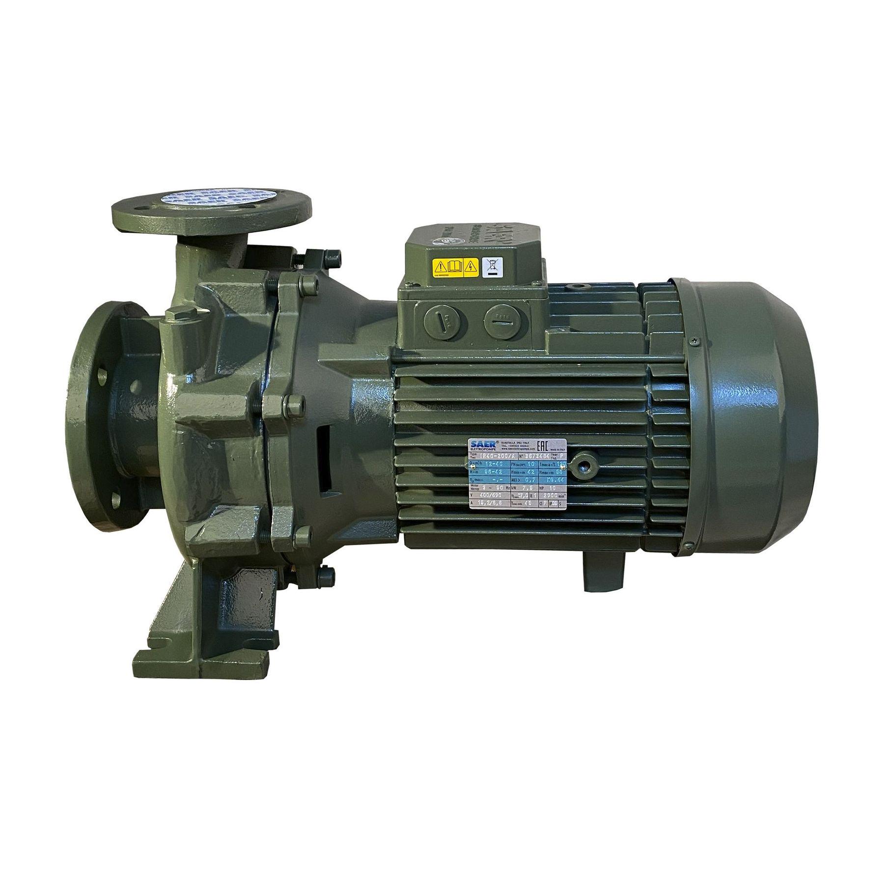 Насос моноблочный SAER Elettropompe IR 40-200A 7,5 кВт 58,2 м3/ч 42 м