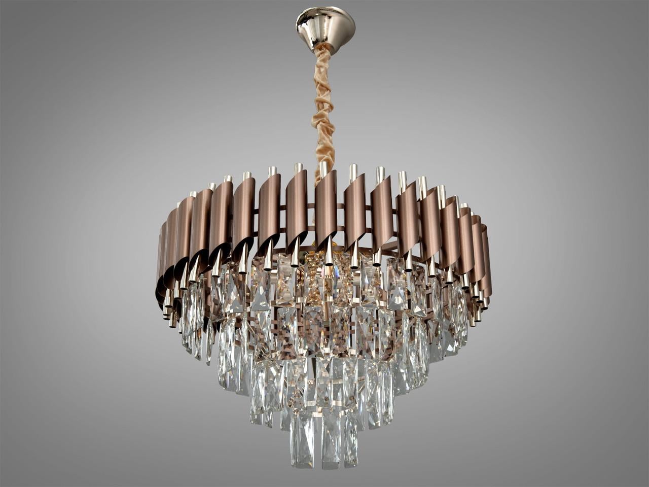 Люстра LED хрустальная для кухни-студии 9001-550CF+SGD-LS Коричневый/Золотой (2216126292)