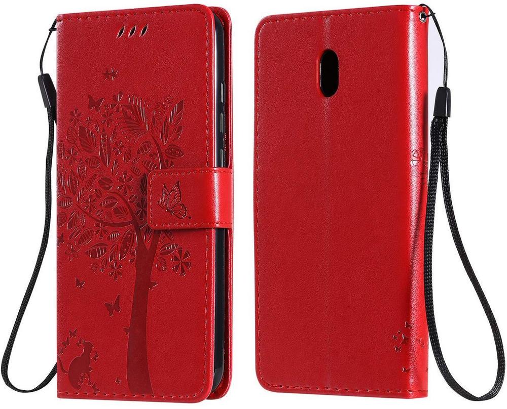 Чохол для Xiaomi Redmi 8 (рисунок кіт і дерево) Red (10608-2D)