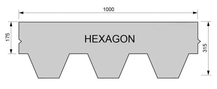 Битумная черепица Sim Shingle Нexagon Графитовый (14418384) - фото 2