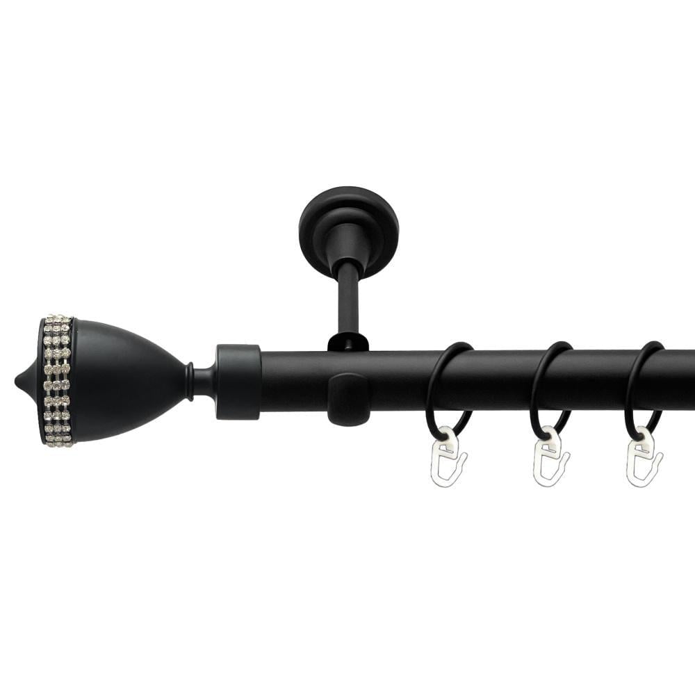 Карниз металлический Orvit Этерния однорядный открытый/гладкая труба/кольцо металлическое Черный Бархат 25 мм 160 см (00-00024492)