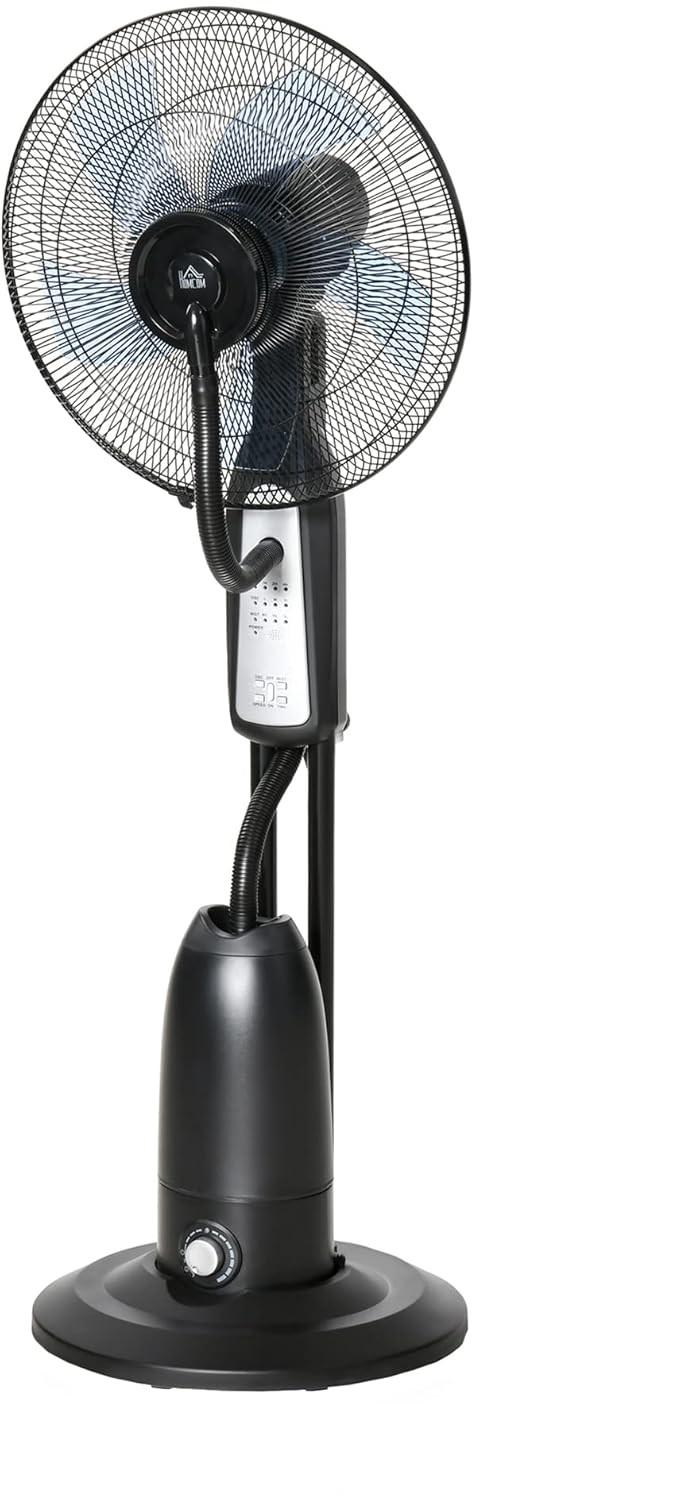 Вентилятор підлоговий HOMCOM 90 Вт з функцією зволоження/таймером 3 режимами 2,8 л 44,5x44,5x120 см Чорний (1749937)