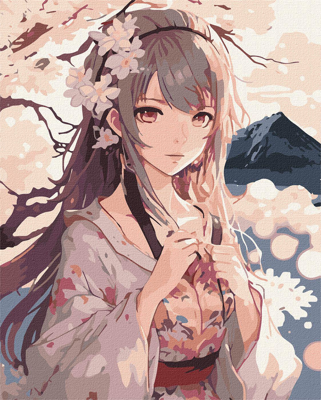 Картина по номерам Идейка Цветы сакуры 40x50 см (Id-KHO8346)