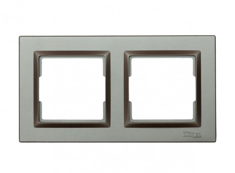 Рамка двомісна горизонтальна Luxel JAZZ 9722 Графіт (00000038484)