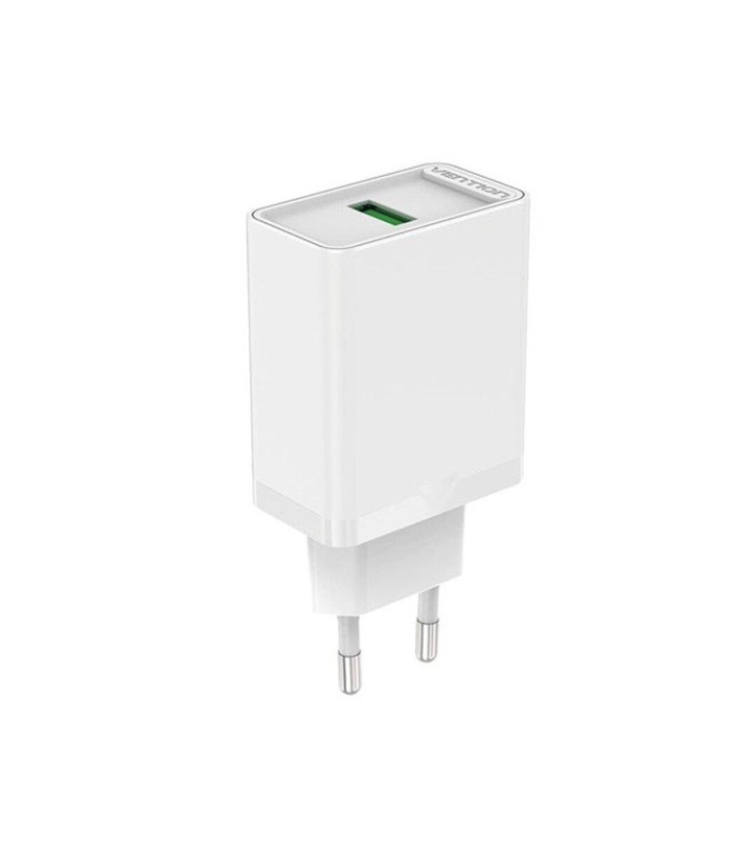 Зарядний пристрій мережевий Vention 1-port USB Wall Charger12 W EU-Plug White (588713)