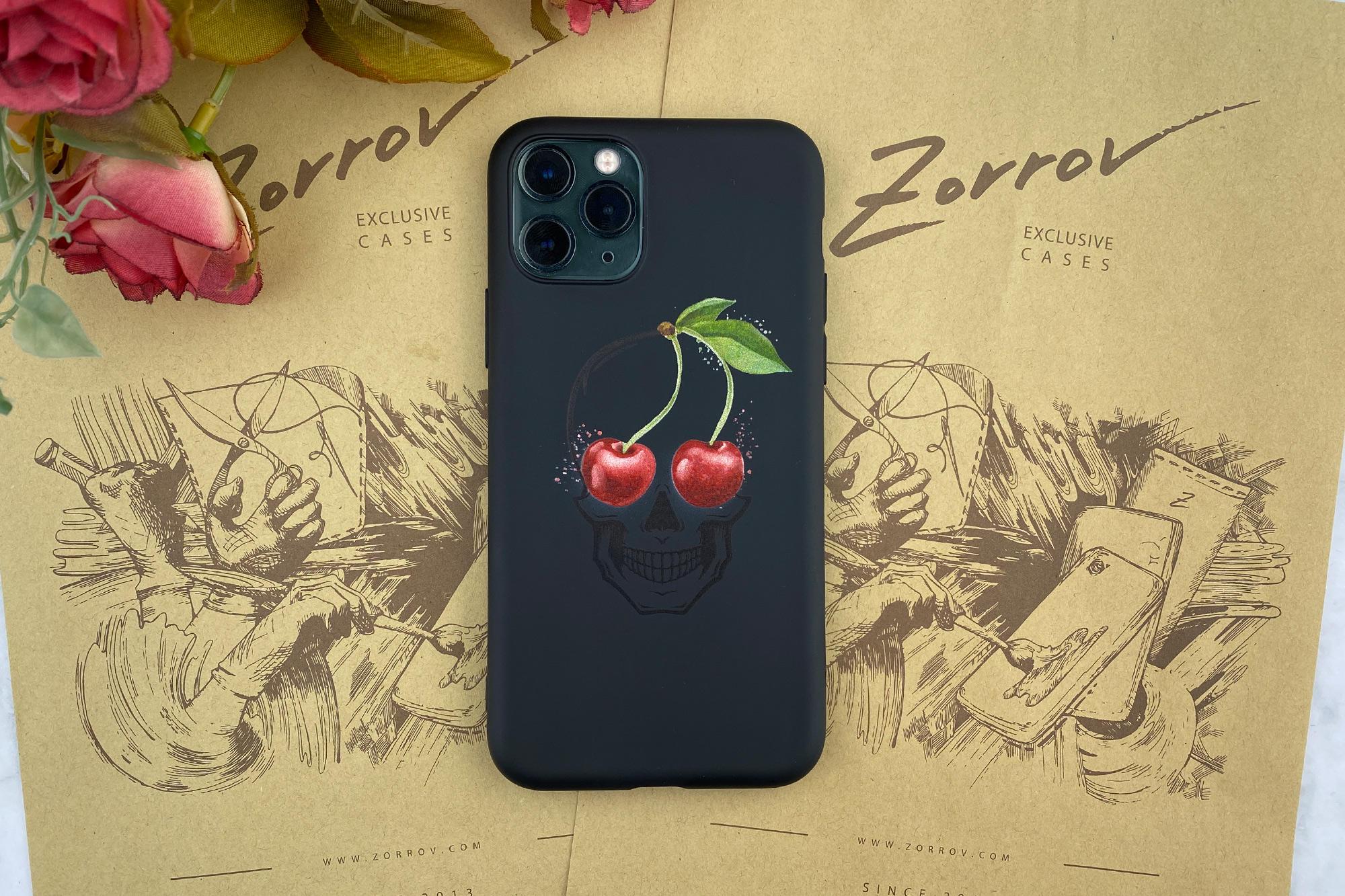 Силиконовый чехол Zorrov для Samsung Galaxy A32 - Cherry skull (15500050221123366) - фото 2