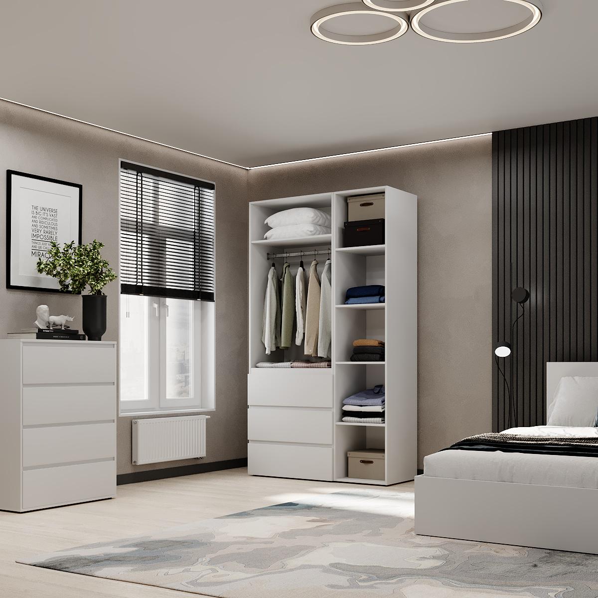 Шкаф распашной комбинированный ART IN HEAD №2 Light 1200x500x2200 мм Белый бриллиант (GALTK021000000) - фото 4